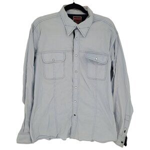 Tommy Hilfiger Mens Large light blue peal snap button down long sleeve pockets